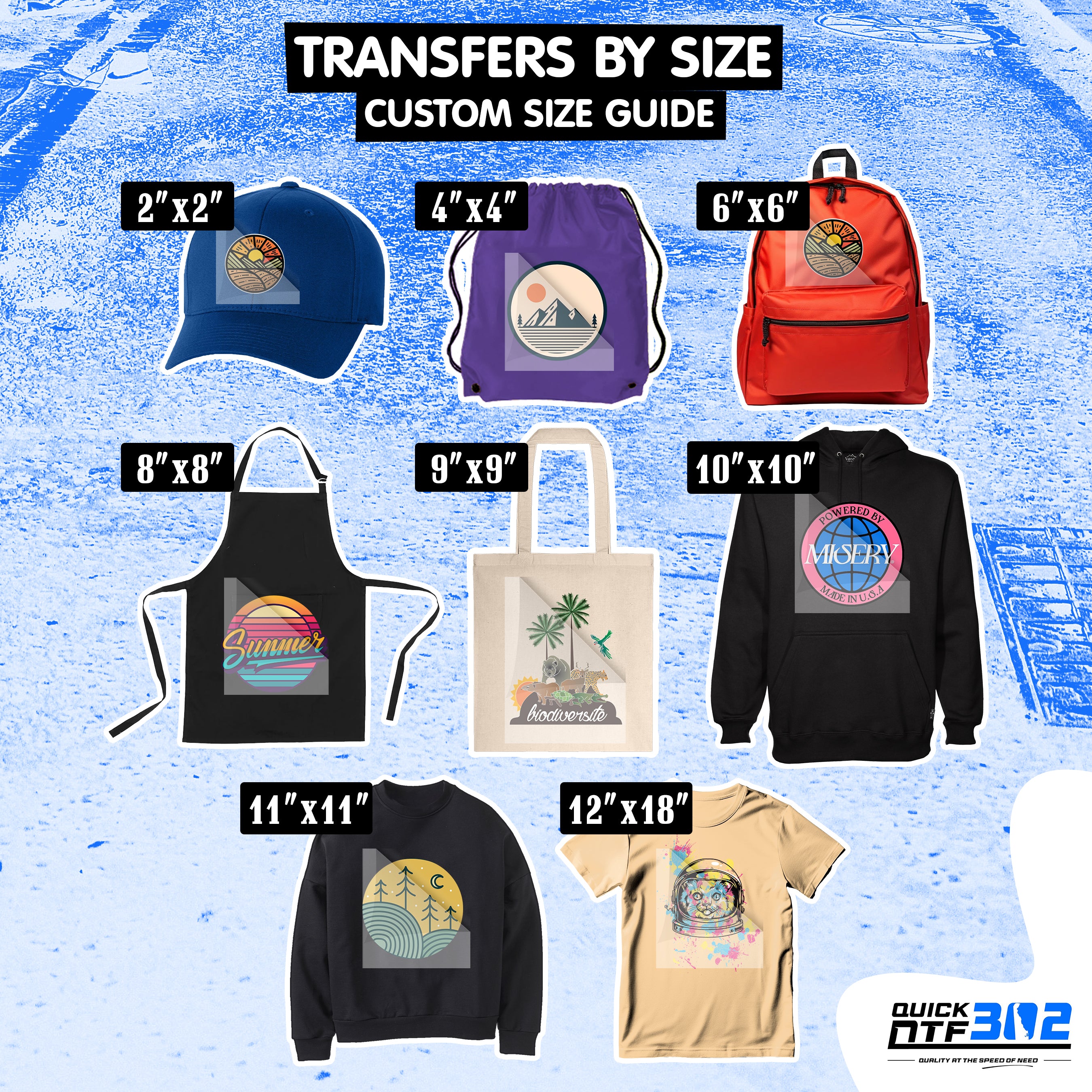 DTF Transfers By Size